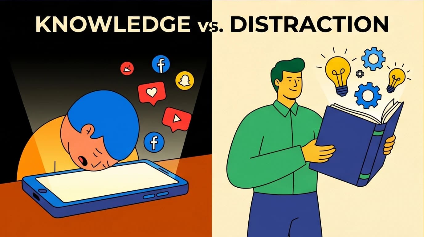 A visual comparison between a person consuming entertainment and a victor studying, based on a Robin Sharma quote about building a 5 AM Club mindset.