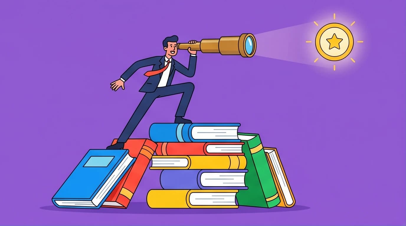 A leader uses the knowledge from the best management books to elevate their strategic vision and guide their team toward success.