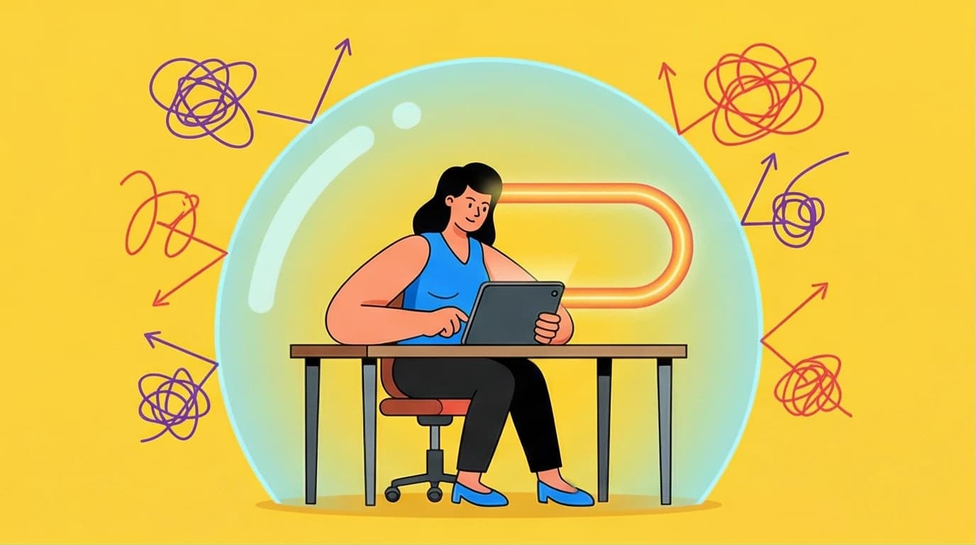 Illustration of a person in a state of 'Flow,' perfectly matching high skill with high challenge to achieve an optimal psychological experience.