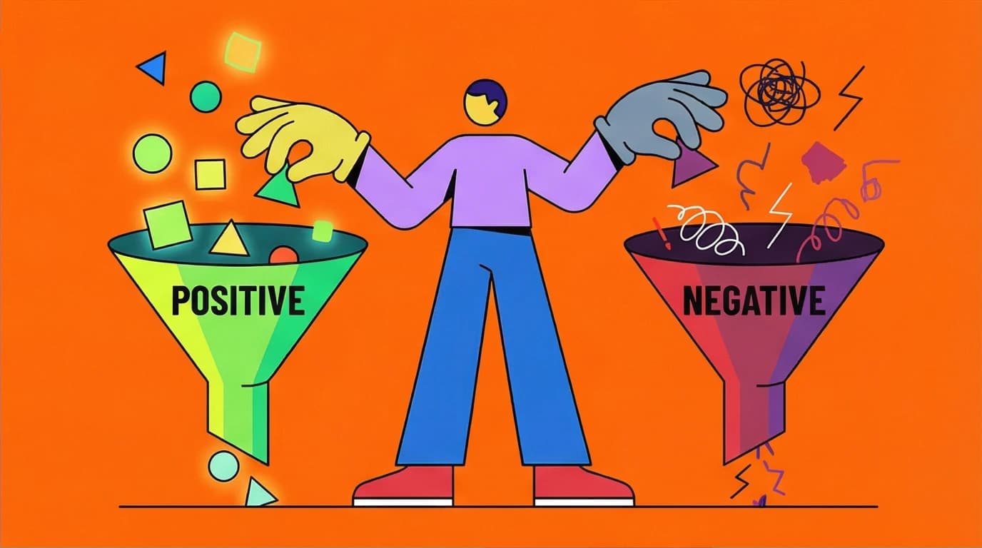 A visual guide showing how to calculate your grit score by sorting positive perseverance traits from negative distraction traits.