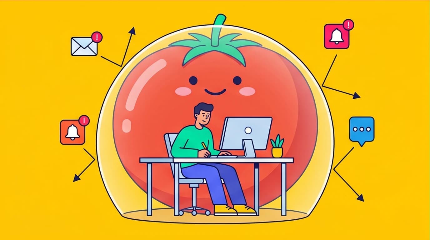 A worker uses the Pomodoro Technique, a giant tomato timer, to shield themselves from distractions and improve focus.