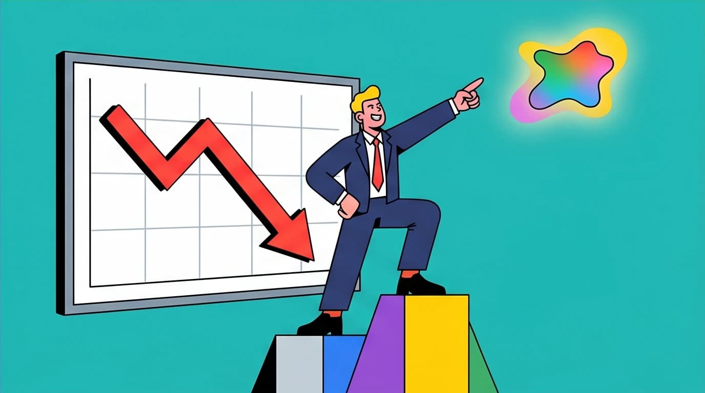 A business leader ignoring a failing chart to chase a vision, an example of the 'Quixote syndrome' where idealism ignores practical data.