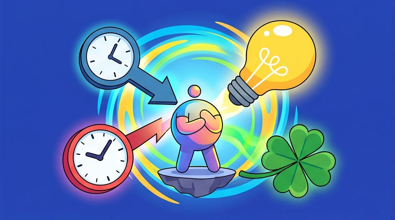 An illustration showing how extraordinary outlier success is a collision of timing, luck, and hidden advantages, not just hard work.