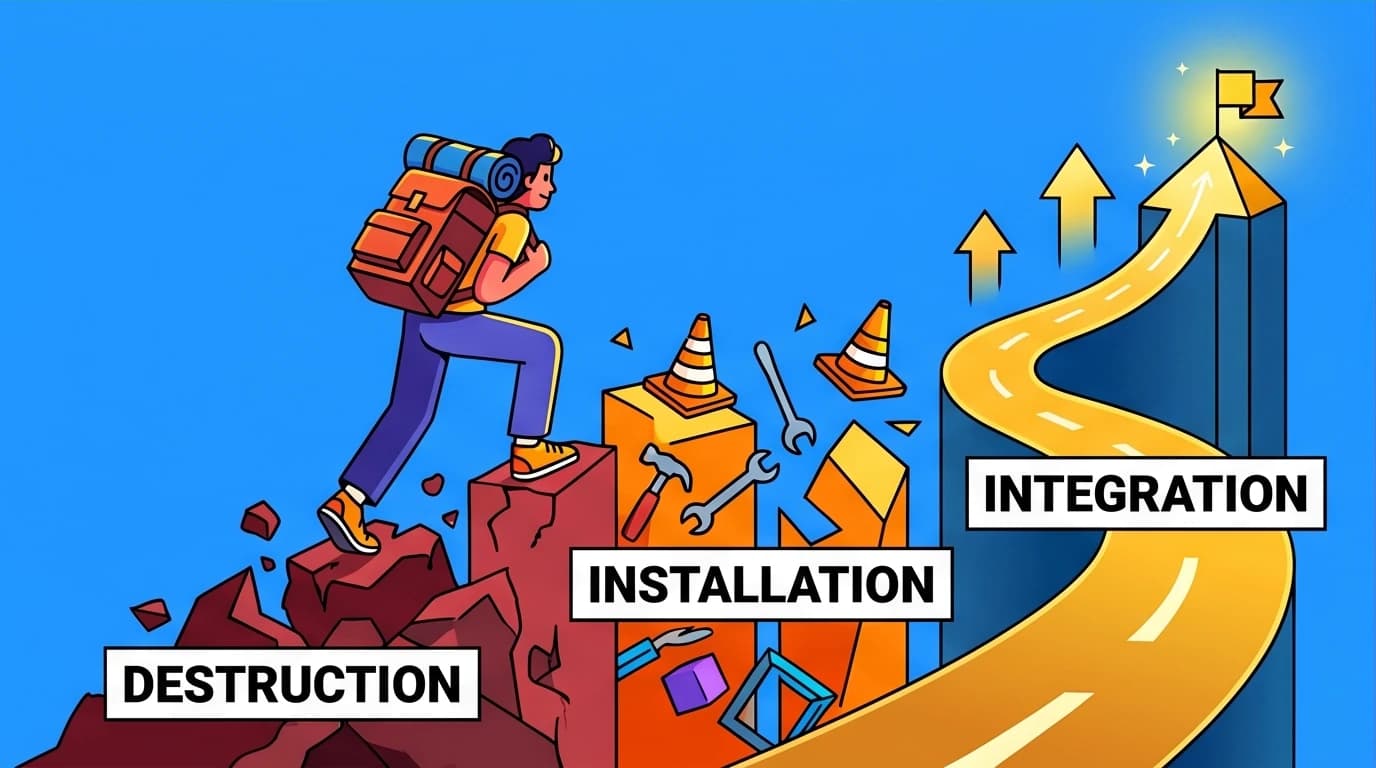 Illustration showing the difficult three phases of the 66 day habit installation process for the 5 AM club morning routine.