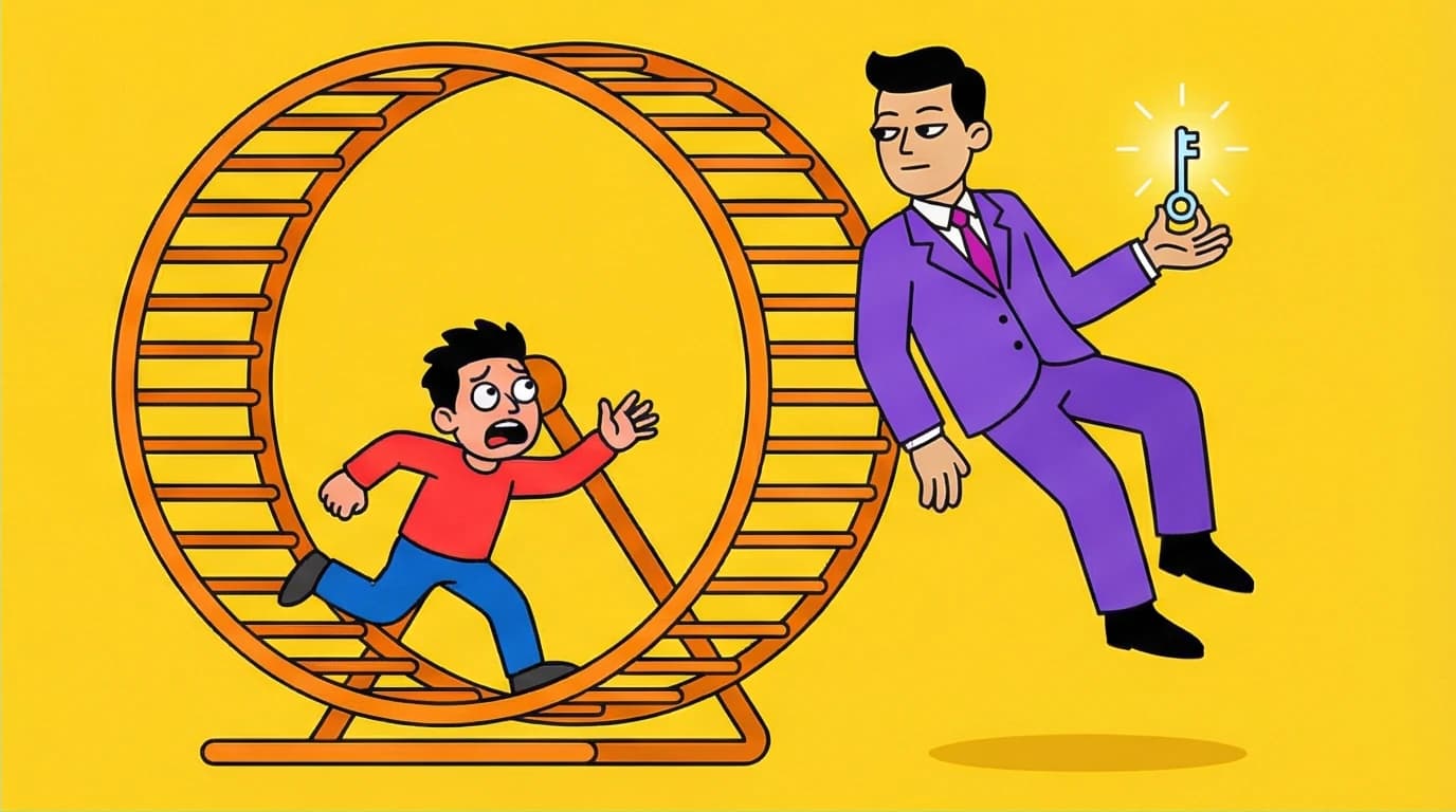 A visual metaphor for the anxious and avoidant relationship chase, where one partner's pursuit causes the other to run faster.