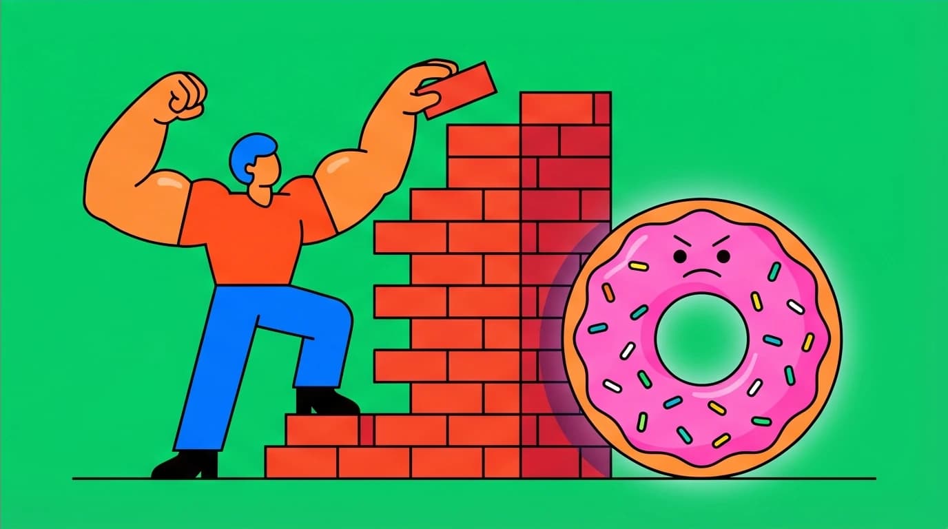 An illustration of breaking a bad habit by adding friction and making it difficult, based on the inversion of the Atomic Habits principles.