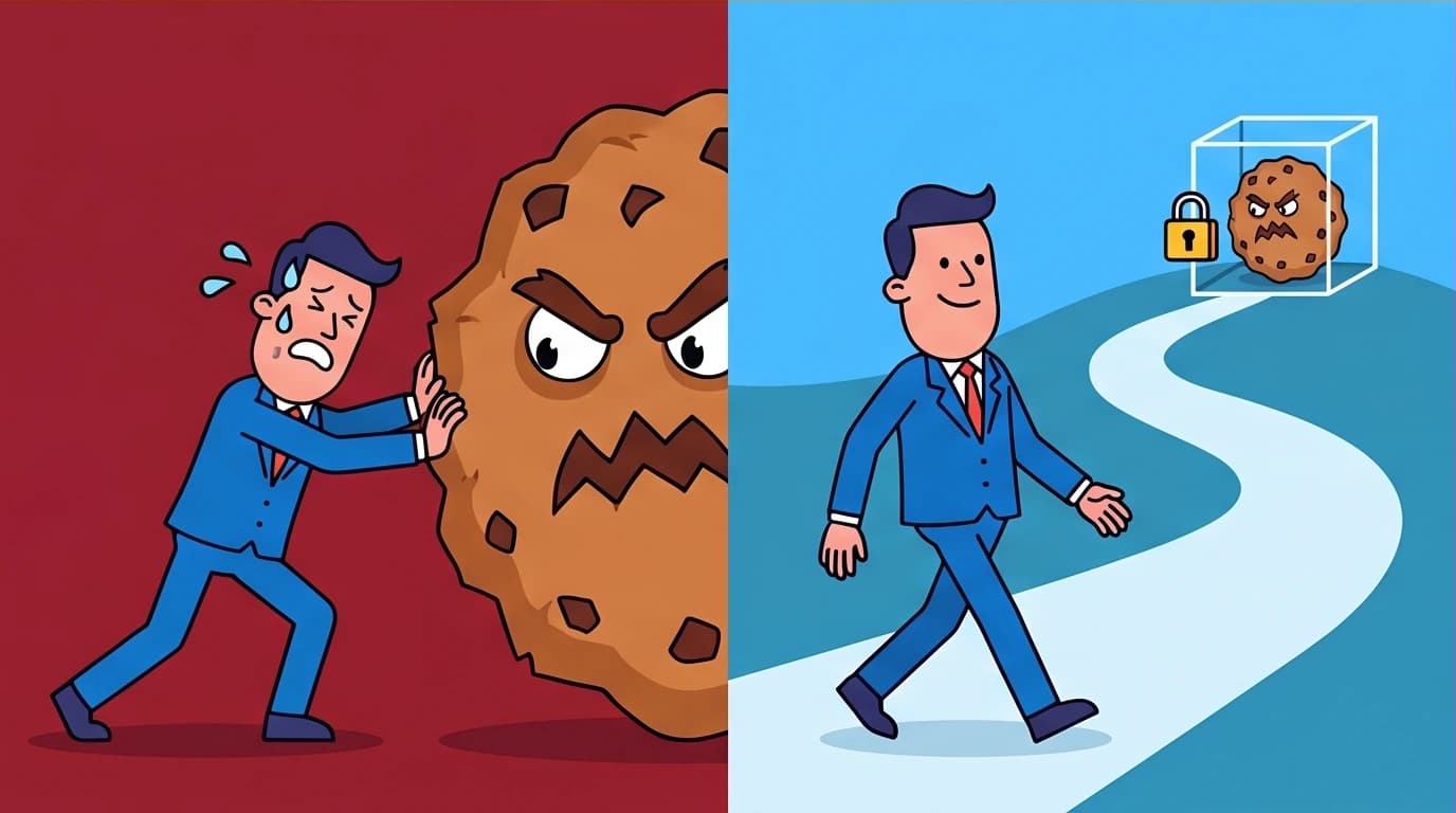 A comparison showing that designing your environment for success is easier than relying on willpower, a key concept from Atomic Habits.