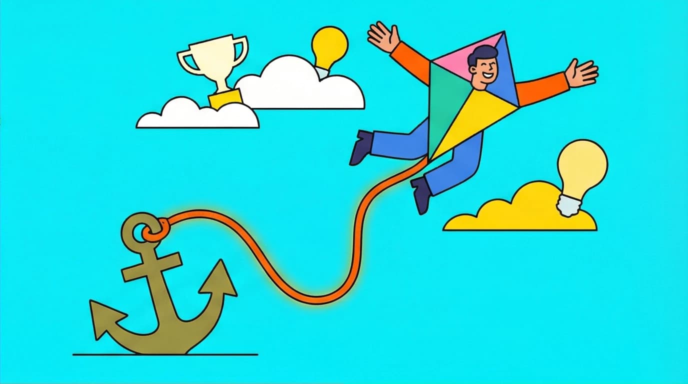 A visual explanation of the Dependency Paradox from the 'Attached' book, showing how a secure emotional base enables personal growth and freedom.