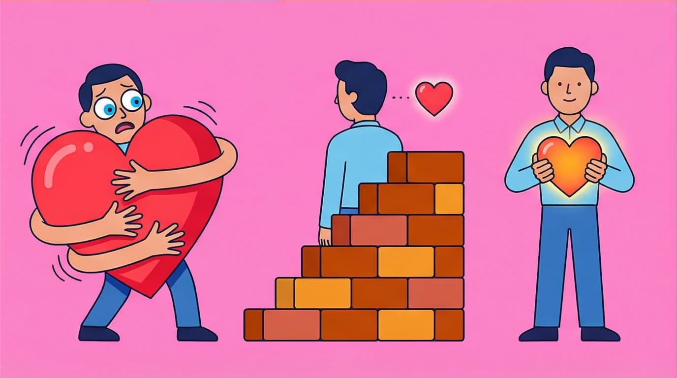 A visual comparison of the three main attachment styles: anxious, avoidant, and secure, as identified by the anxious avoidant secure test.