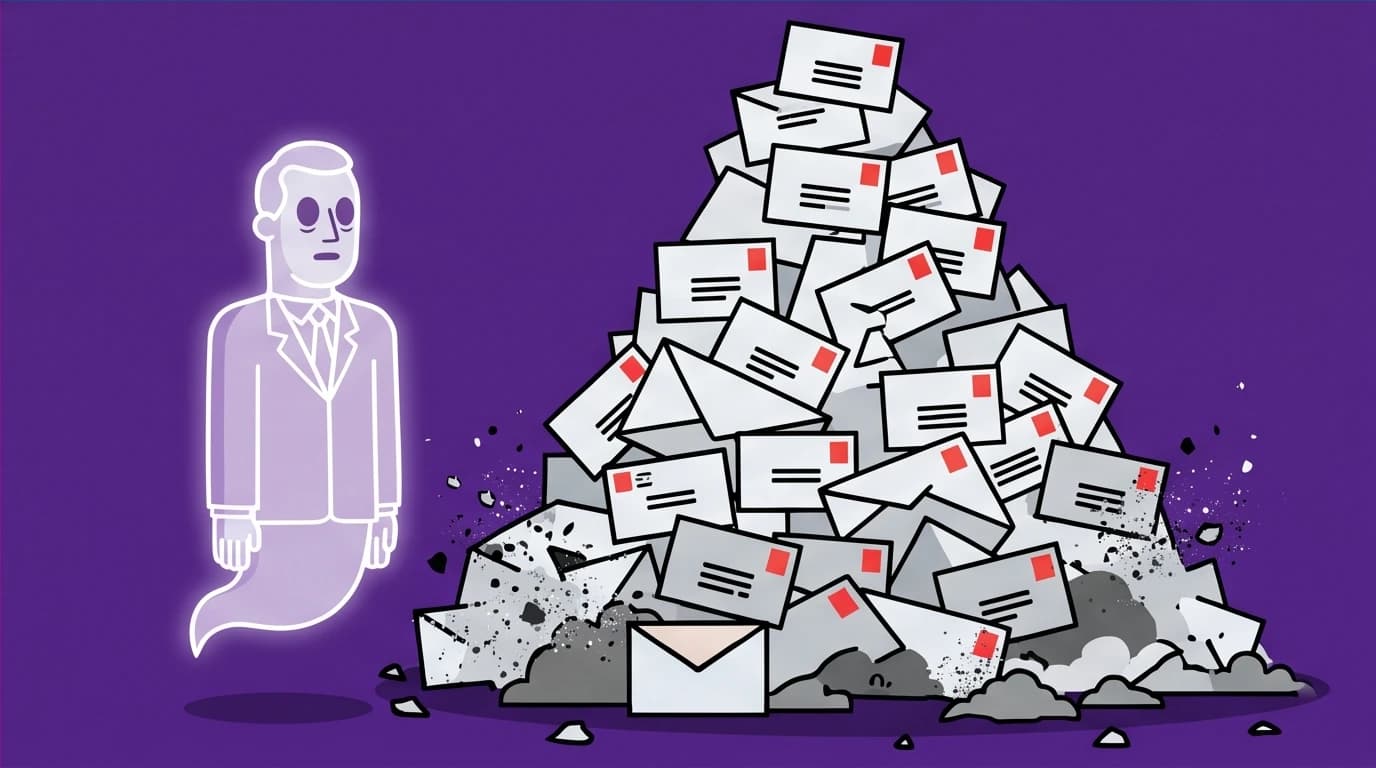 An analysis of the Dead Letter Office symbolism in Bartleby the Scrivener, showing Bartleby with a mountain of undelivered mail.