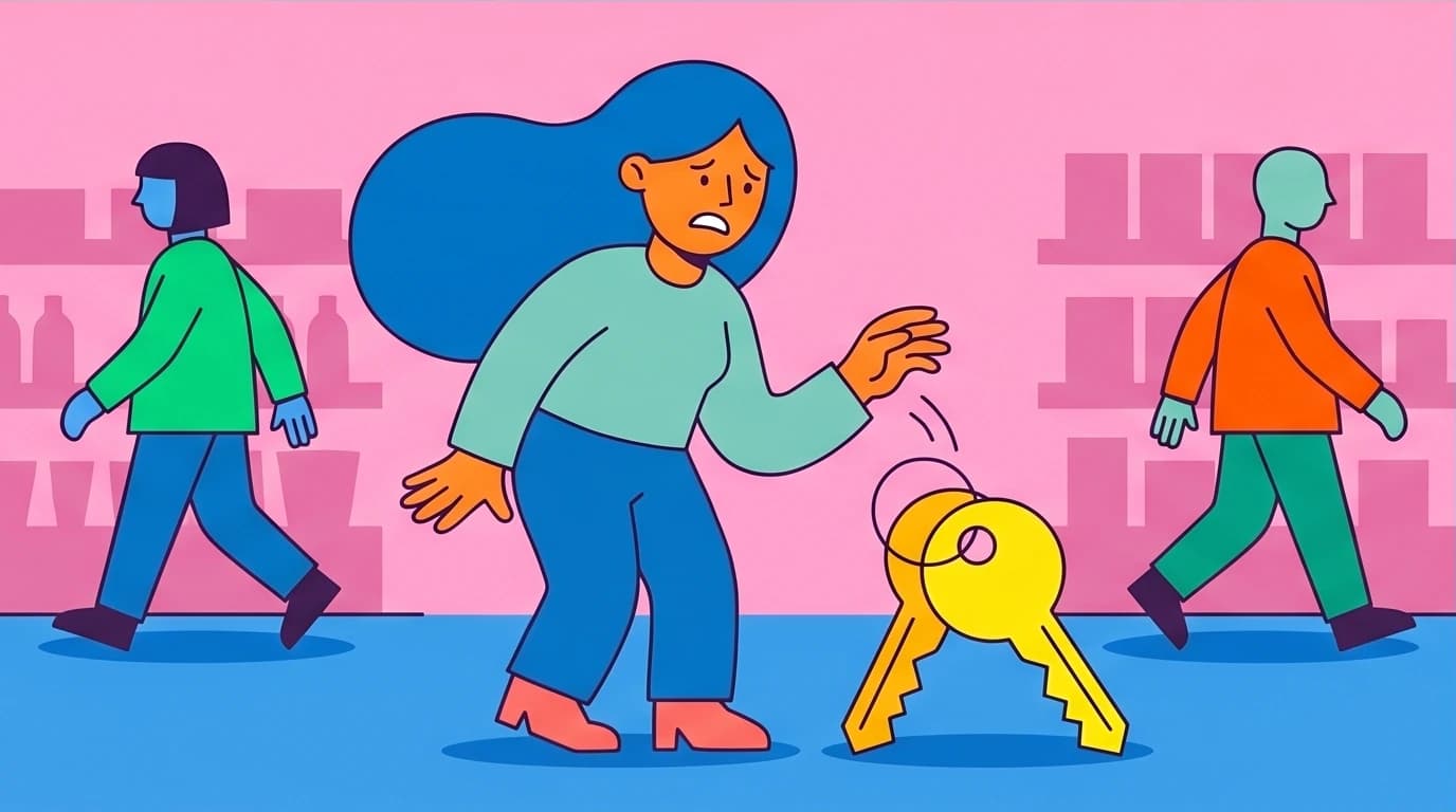 A character performing a behavioral experiment to overcome social anxiety, a key exercise in cognitive behavioral therapy books.
