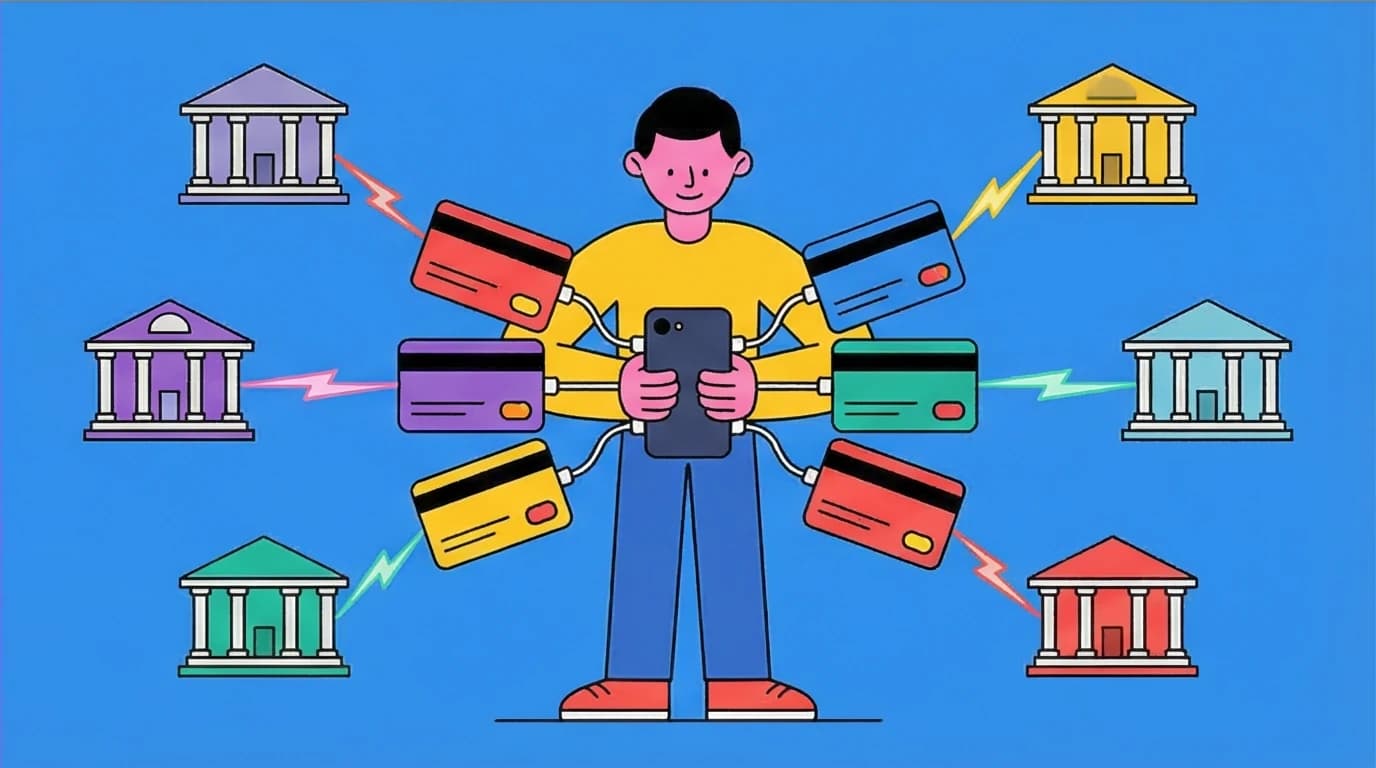 A visual guide to stacking multiple library cards on an iPhone to borrow more digital books and bypass waitlists on Libby and Hoopla.