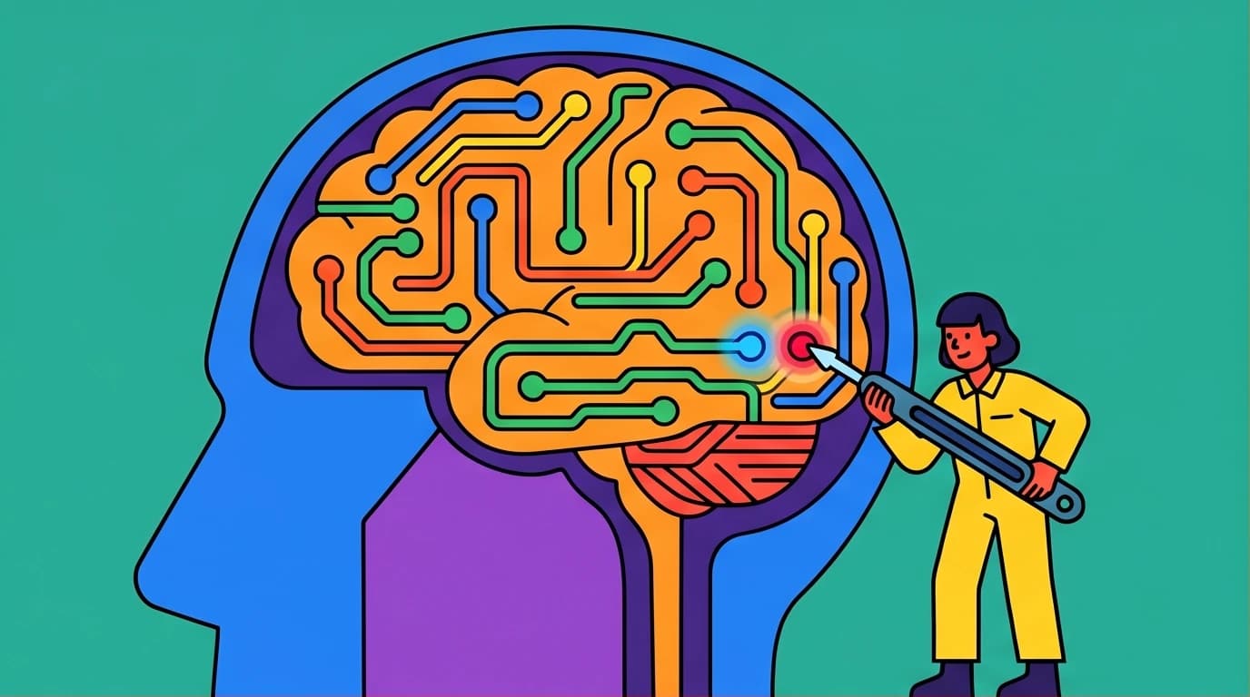 Illustration of a person upgrading their brain's circuits, showing how the best mindfulness books use neuroscience for deep personal growth.