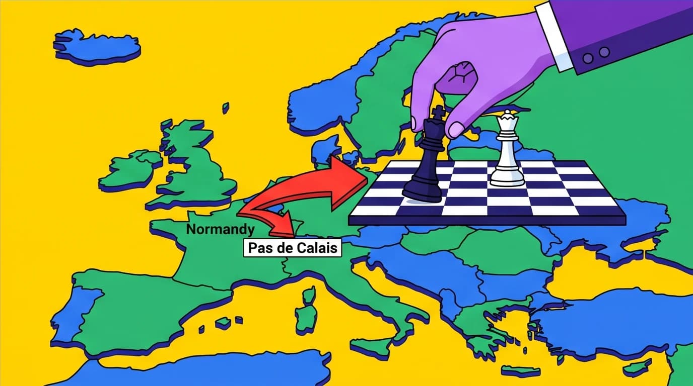 An artwork showing the strategic deception of the WWII Double Cross system, a topic in books on intelligence operations.