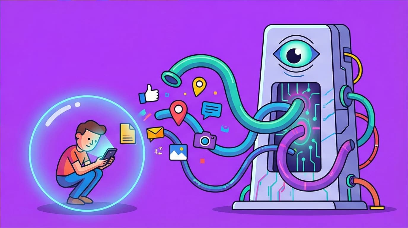 A visual metaphor for surveillance capitalism, where tech giants extract data from users, a core idea in books about our future society.