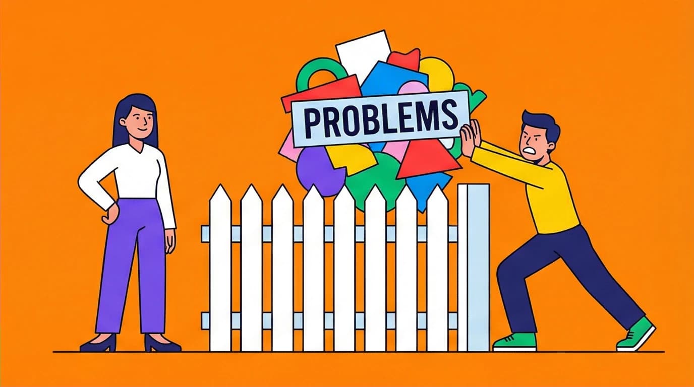 A person protects their personal space with a fence, a key concept from the Boundaries book summary by Dr. Henry Cloud.