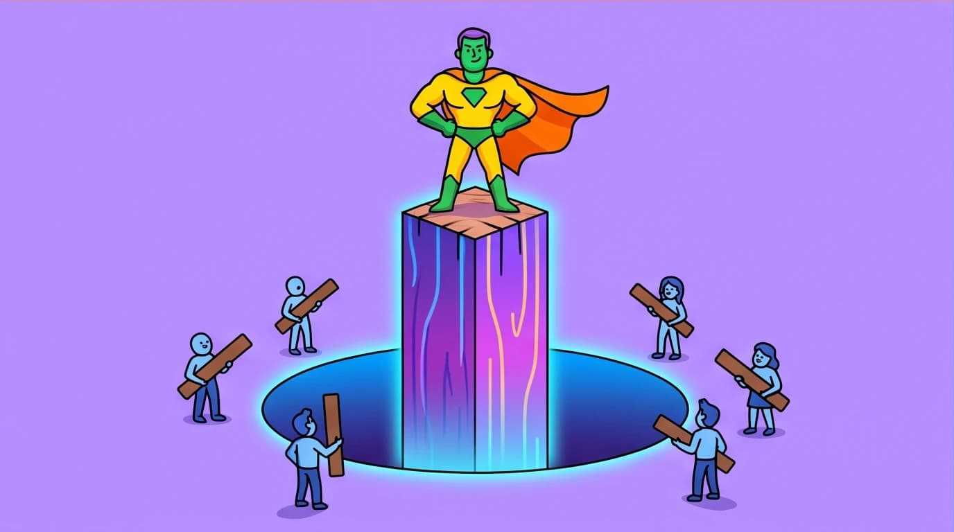 A character building a competitive advantage by focusing on their single greatest talent, an application of the Longest Plank Theory for strength maximization in career development.