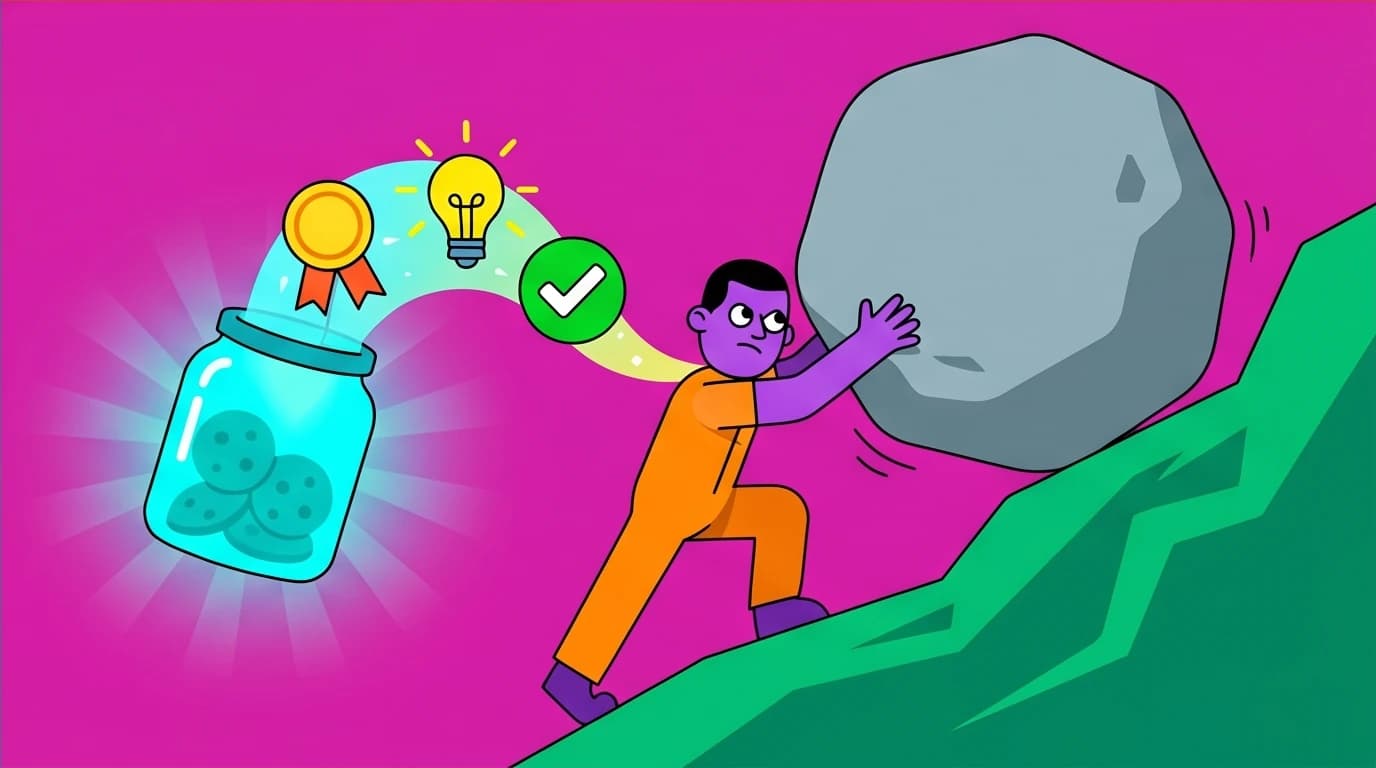 An illustration of using the Cookie Jar method from Can't Hurt Me to draw power from past victories during a difficult challenge.
