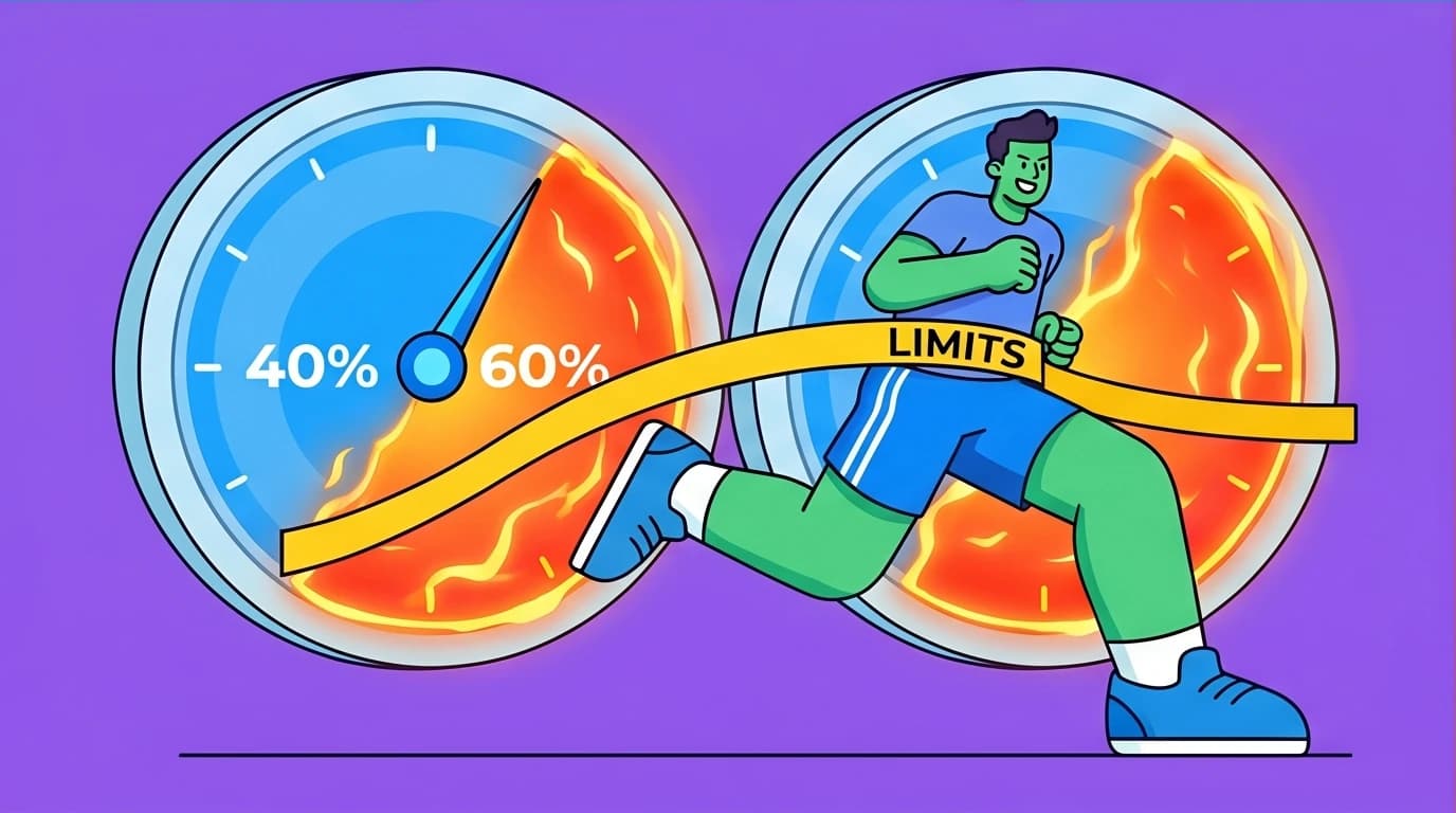 A runner breaking through perceived limits, illustrating the 40% Rule from David Goggins' book on unlocking vast untapped mental and physical potential.