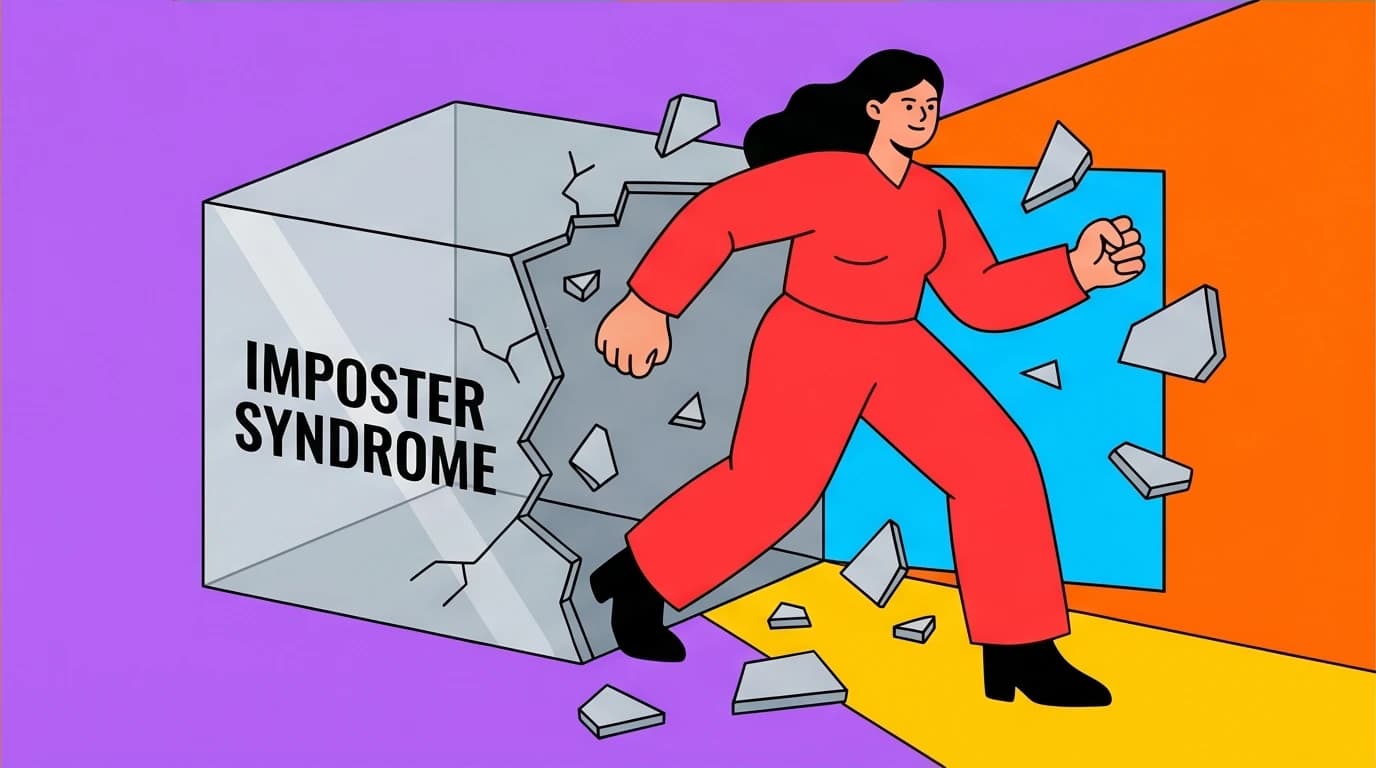 A mom overcomes imposter syndrome, breaking free from a box of self-doubt to succeed in her career change and return to work.