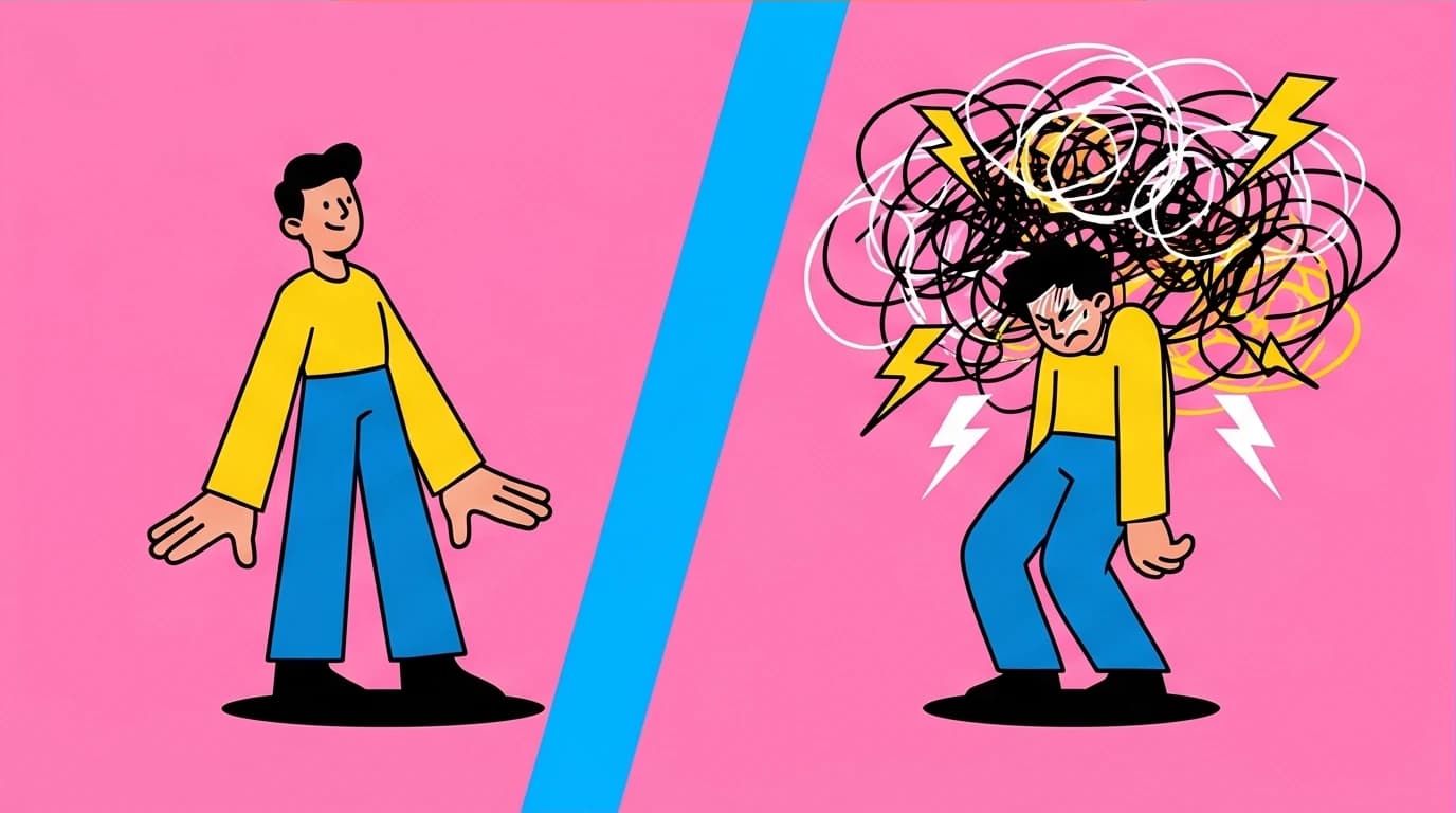 Illustration of Adler's separation of tasks, where a person sets a clear emotional boundary, a key step to stop being a people-pleaser.