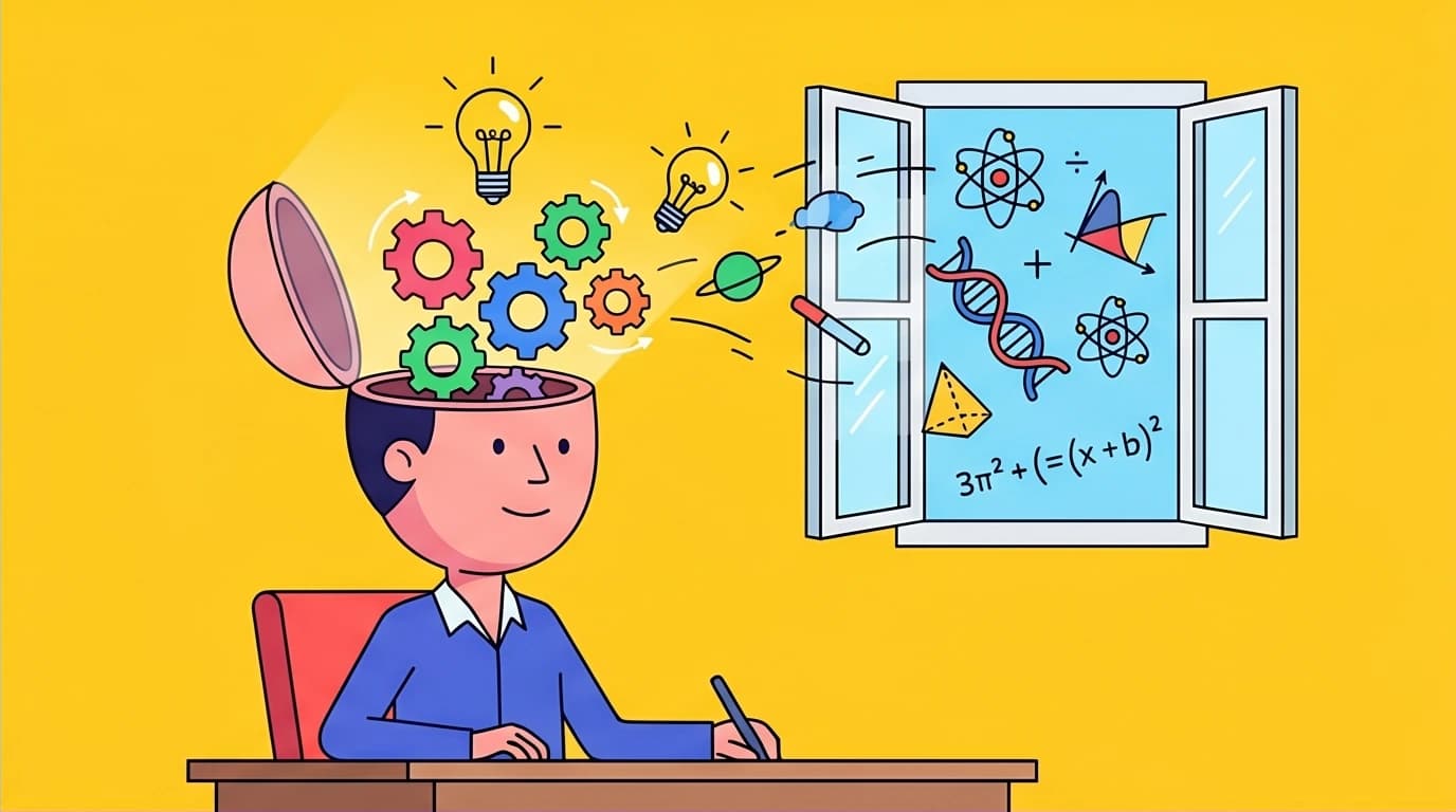 A visual of interdisciplinary thinking, where science fuels creativity, inspired by the Cormac McCarthy writing process and deep work.