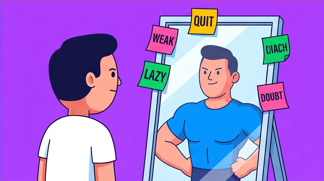 A person confronts their flaws using the accountability mirror Goggins method, a key step in building the mental toughness cookie jar.