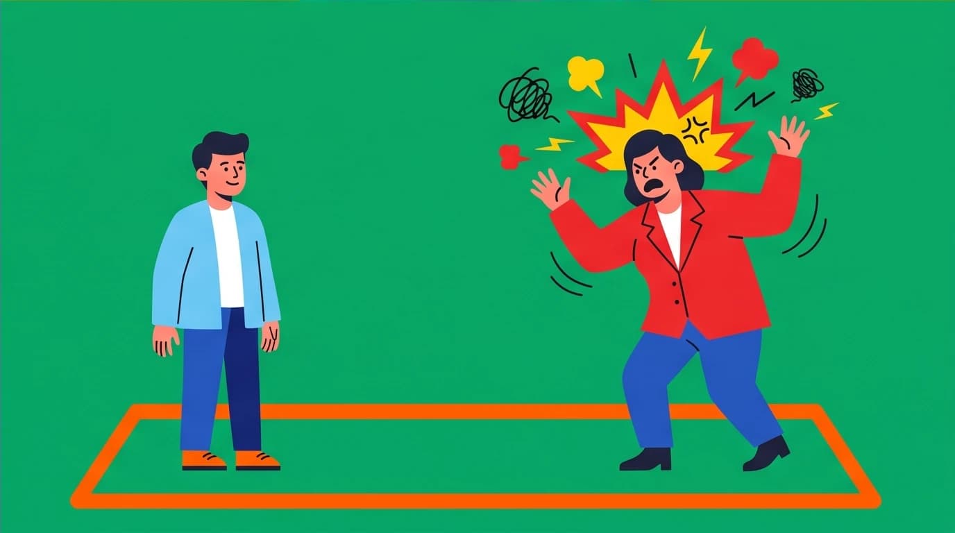 An illustration of an 'extinction burst' where a parent has a tantrum after an adult child is setting boundaries in an enmeshed family.