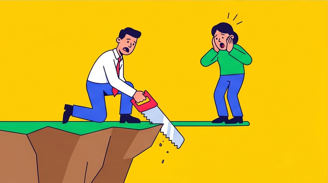 A character sabotages a relationship, representing the psychological symptom of pushing a partner away to test their commitment.