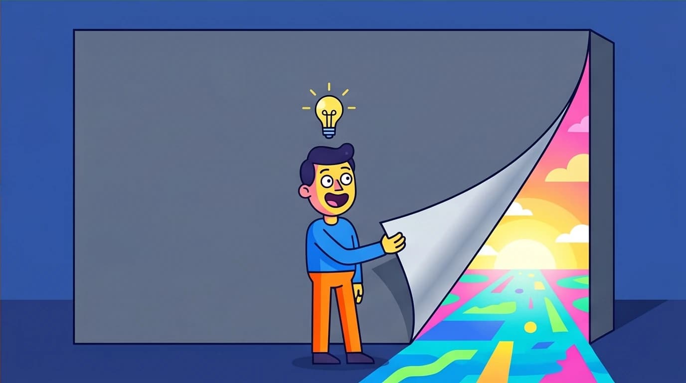 A person peeling back a wall to find a new path, representing how to use quotes to take action and think outside the box for personal growth.