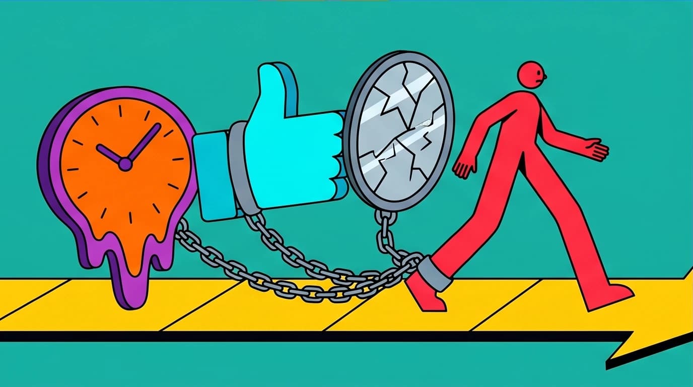 Illustration of subconscious roadblocks like procrastination and people-pleasing that a daily conscious awakening practice can help solve.