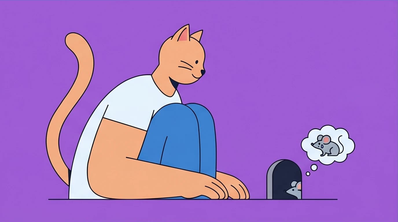 A visual metaphor for watching your thoughts without judgment, a key step in how to stop overthinking as taught by Eckhart Tolle.