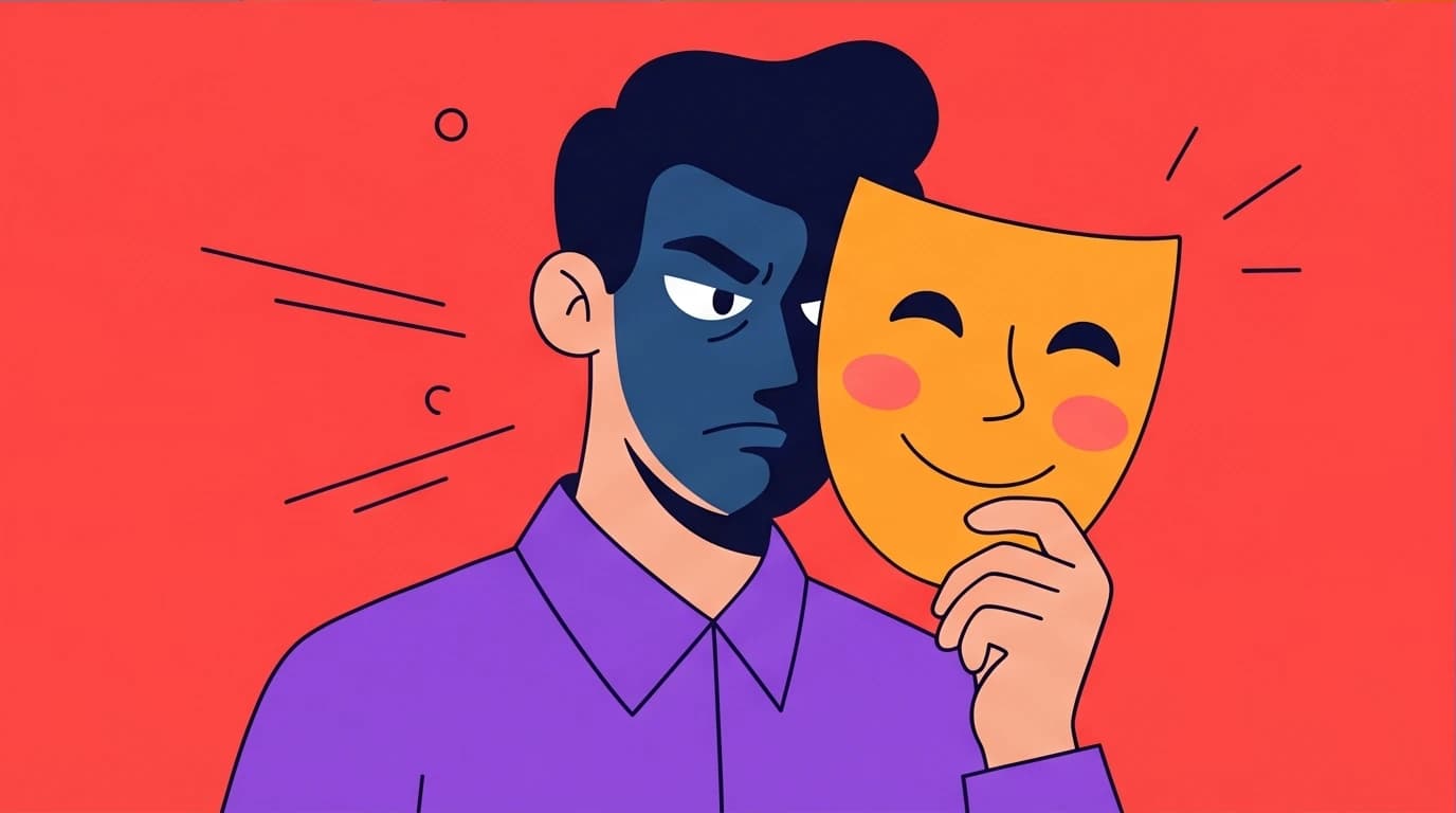 A manipulator uses dark psychology to control another person's emotions with puppet strings, illustrating a core idea from the laws of human nature.