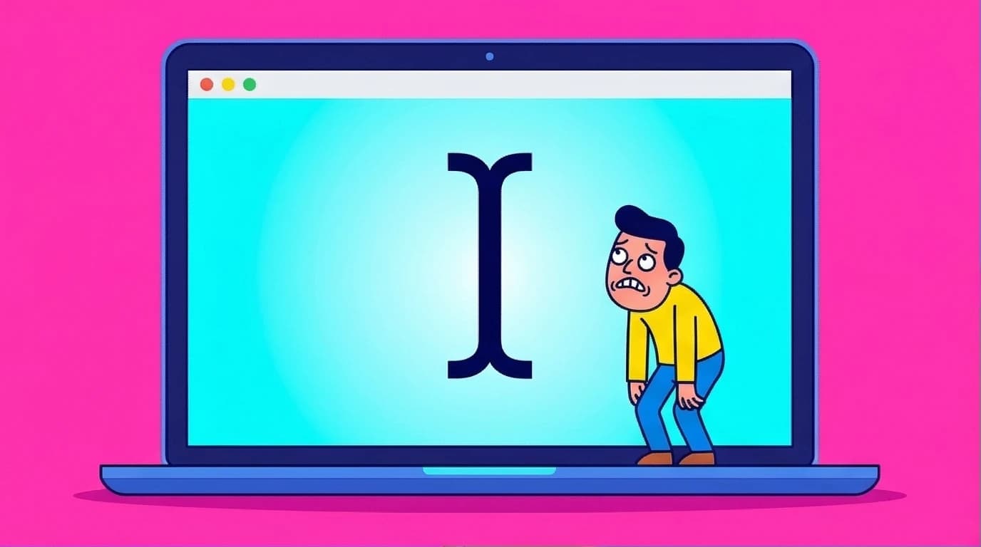 A visual metaphor for how to stop procrastinating, showing a person overwhelmed by a giant blinking cursor that represents the emotional wall to work.