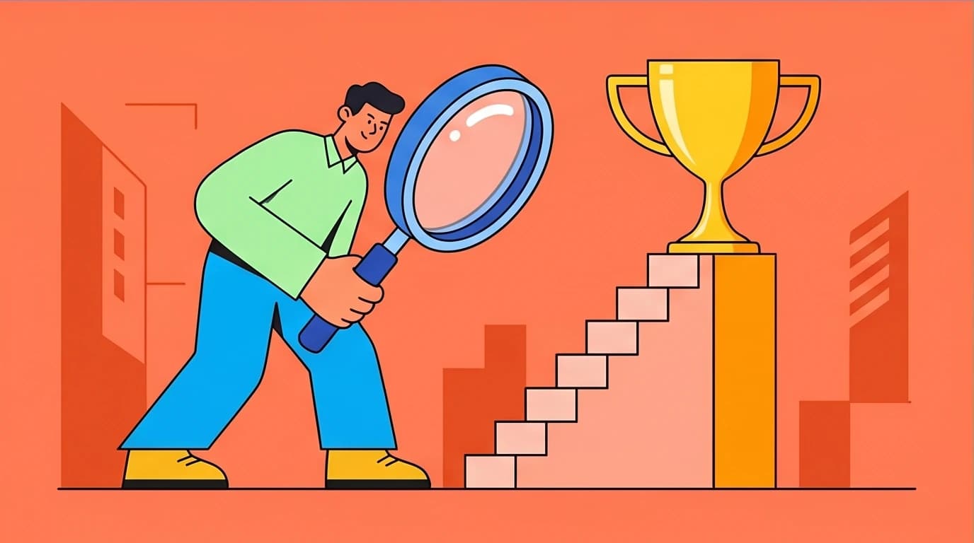 A visual guide to breaking down a large annual goal into small, actionable steps, a key strategy for effective planning and self-growth.