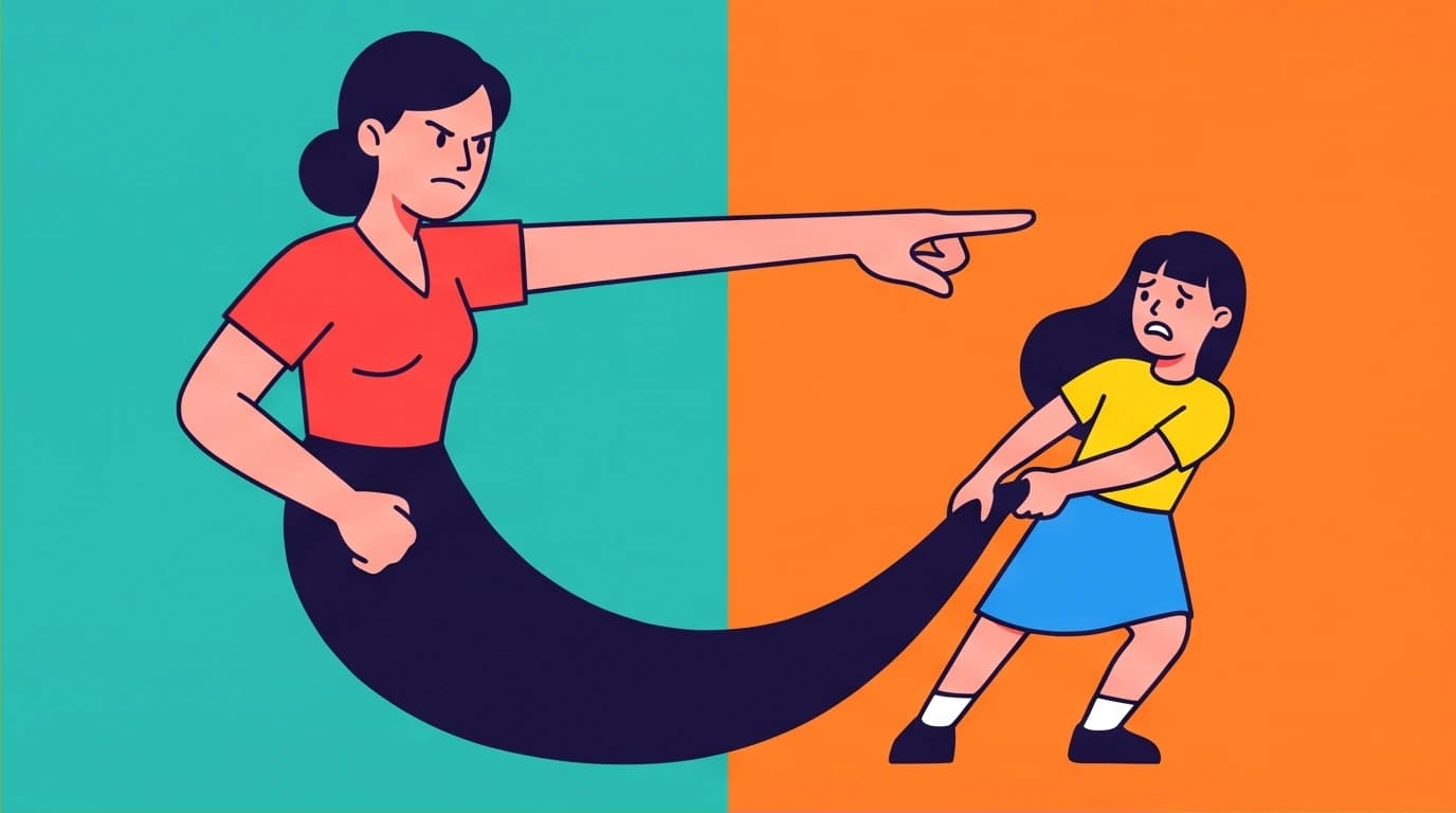 A visual metaphor for enmeshment where a mother and daughter are merged, representing the toxic family dynamic and loss of boundaries in McCurdy's memoir.