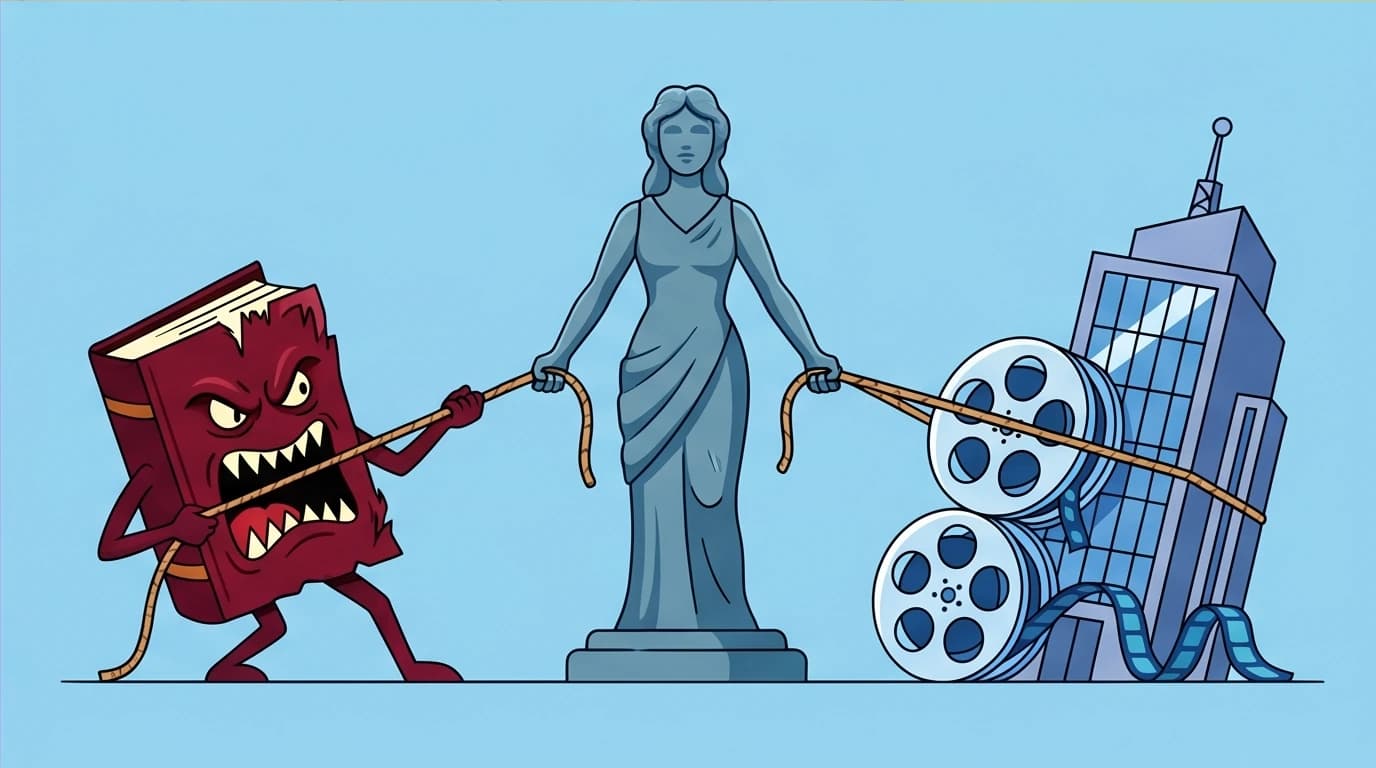 A visual metaphor for the Mommie Dearest controversy vs. her career success, a key conflict in any Joan Crawford biography.