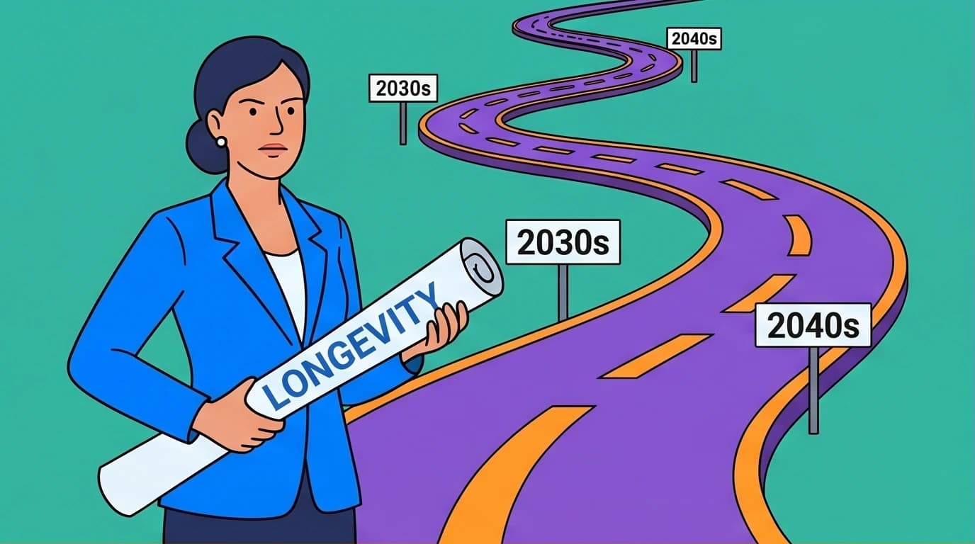 Illustration of a professional woman holding a blueprint for career longevity, a key lesson from Joan Crawford's personal branding masterclass.