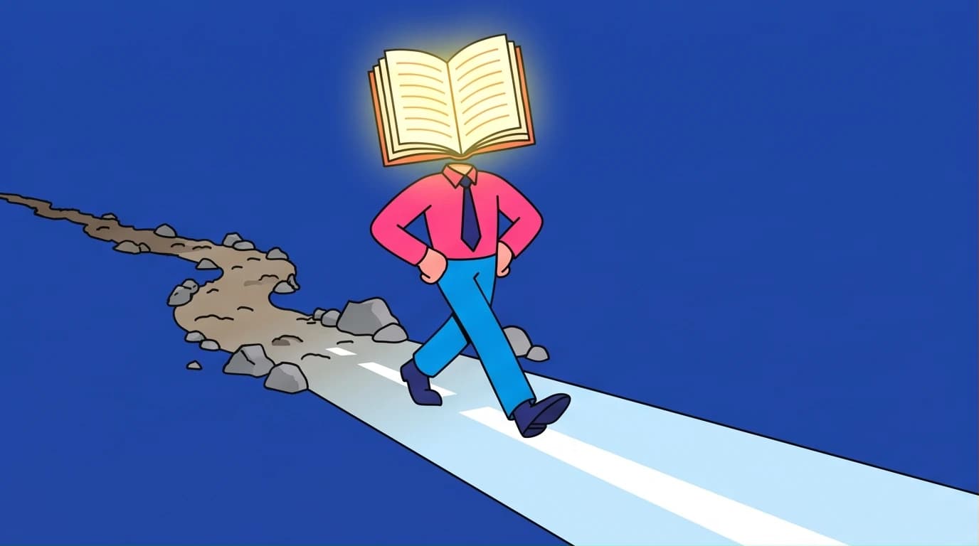 An illustration on how Louis L'Amour's self-education through reading can transform one's life, a key lesson from Education of a Wandering Man.