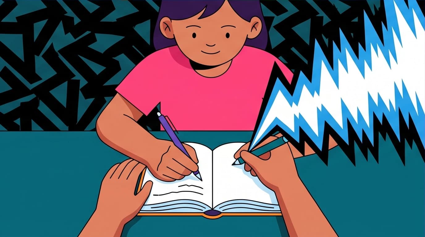 A visual from the Malala Yousafzai biography of her secret BBC diary, where her writing becomes a powerful voice breaking through oppression.