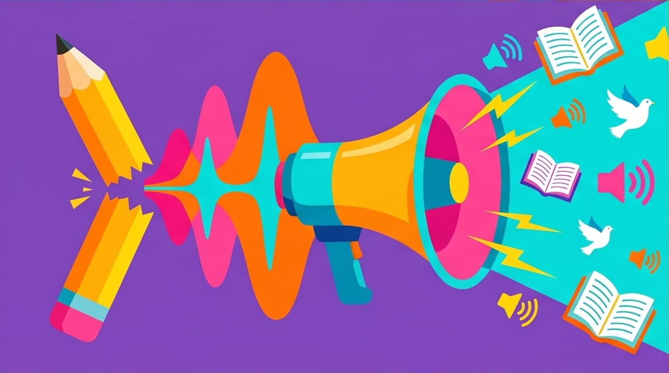 A conceptual illustration showing how the assassination attempt against Malala Yousafzai amplified her voice for global education, symbolized by soundwaves of hope.