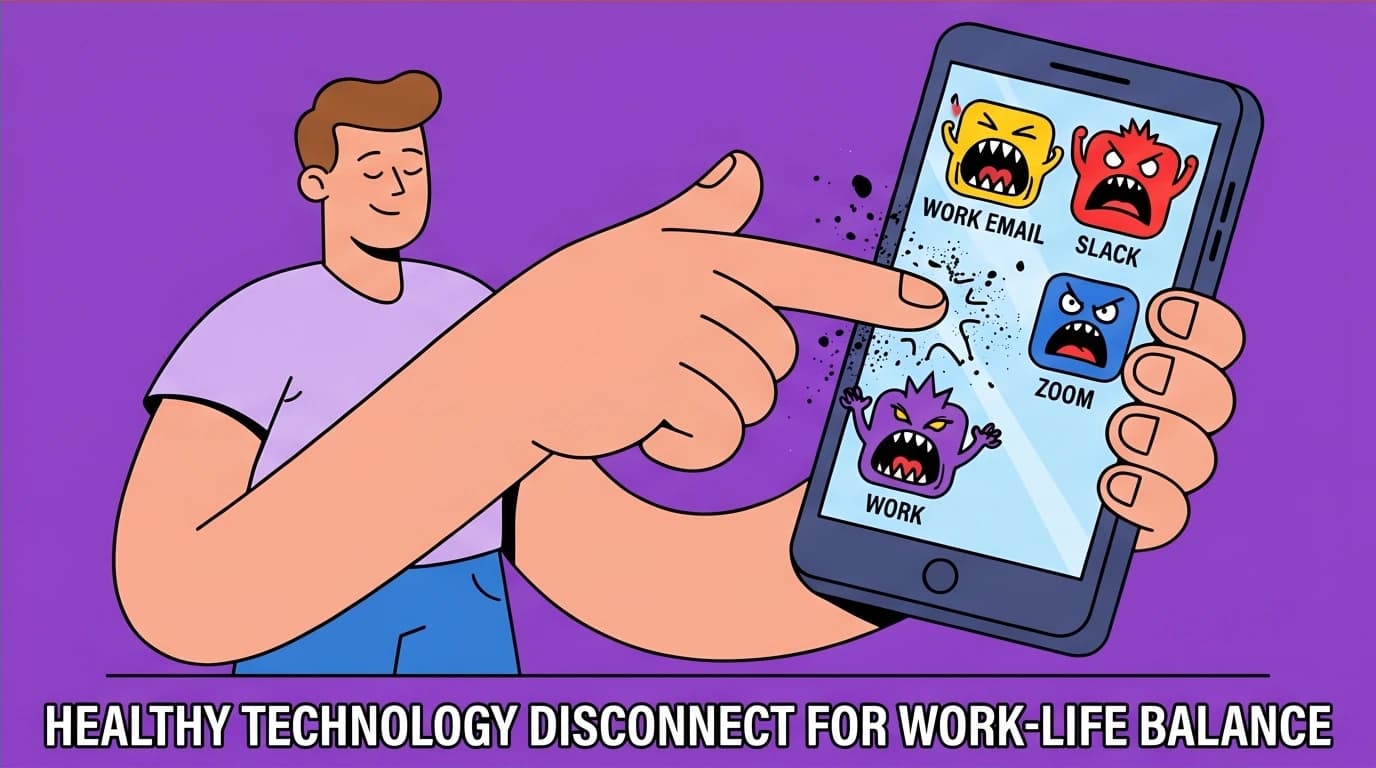 A work life balance tip: a person disconnects by deleting stressful work apps from their phone, a key tactic to prevent job burnout and reclaim personal time.