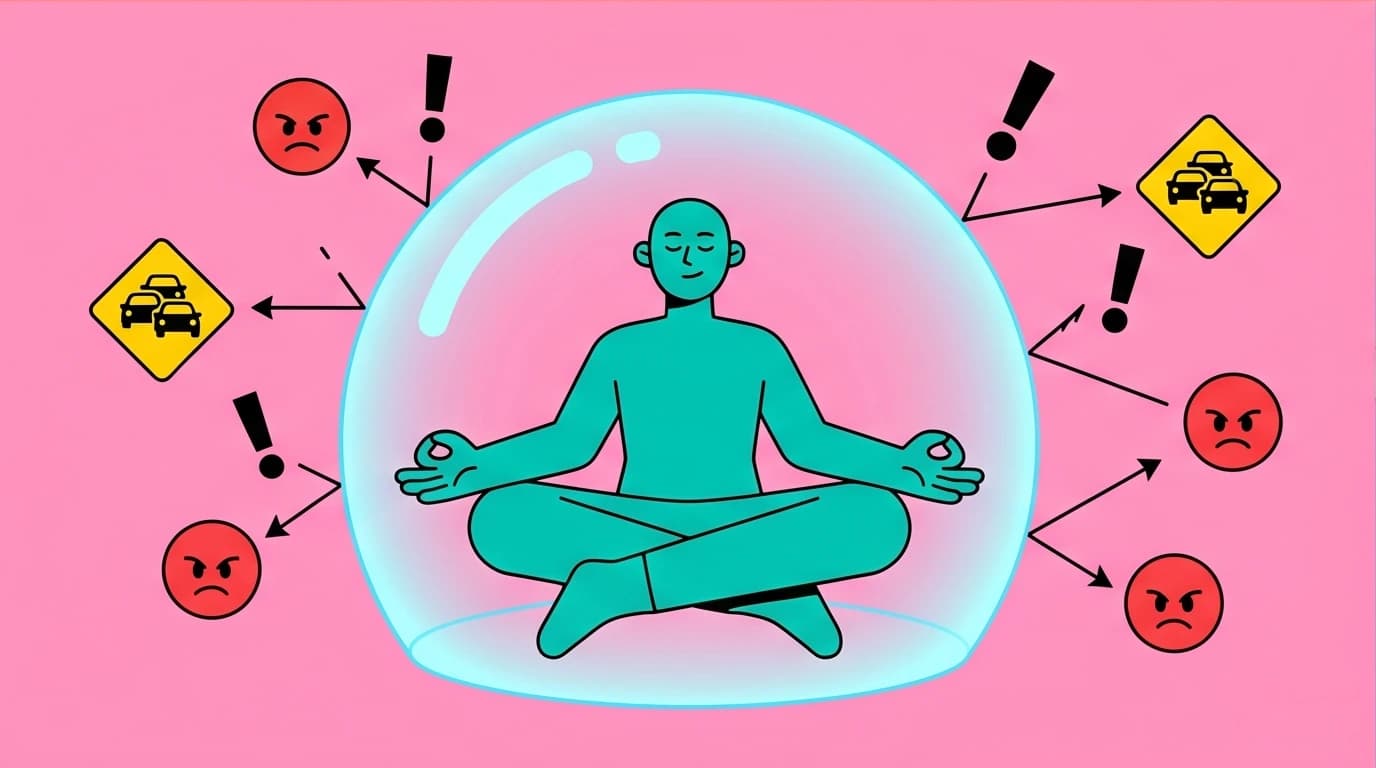A person uses Stoic negative visualization to create a mental shield against daily stress, a core part of the Marcus Aurelius routine.