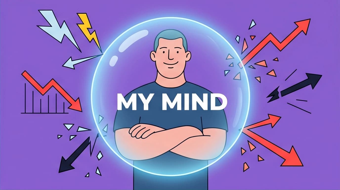 A visual representation of the Stoic dichotomy of control, where a person has power over their mind, not external events.