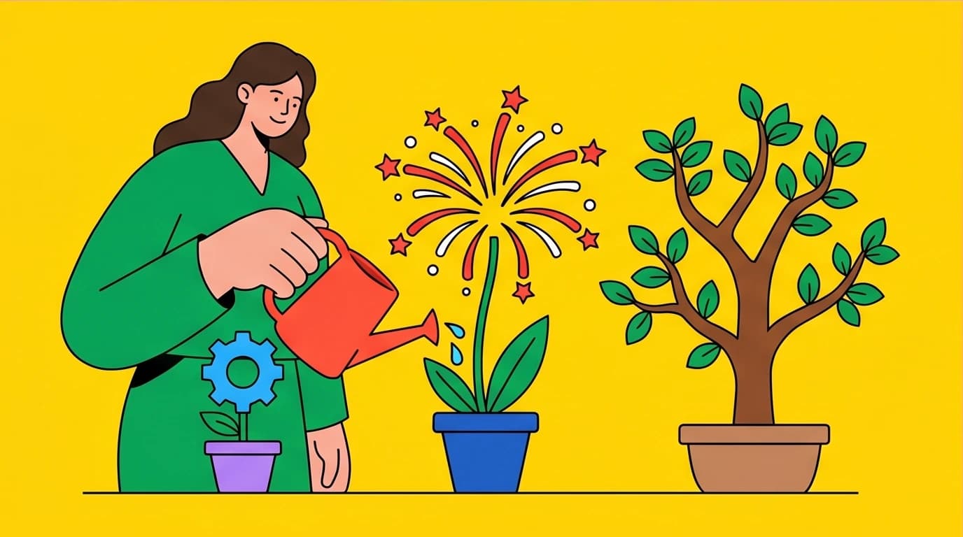 A mother nurtures three unique plants, symbolizing Maye Musk's parenting advice on raising independent children from 'A Woman Makes a Plan'.