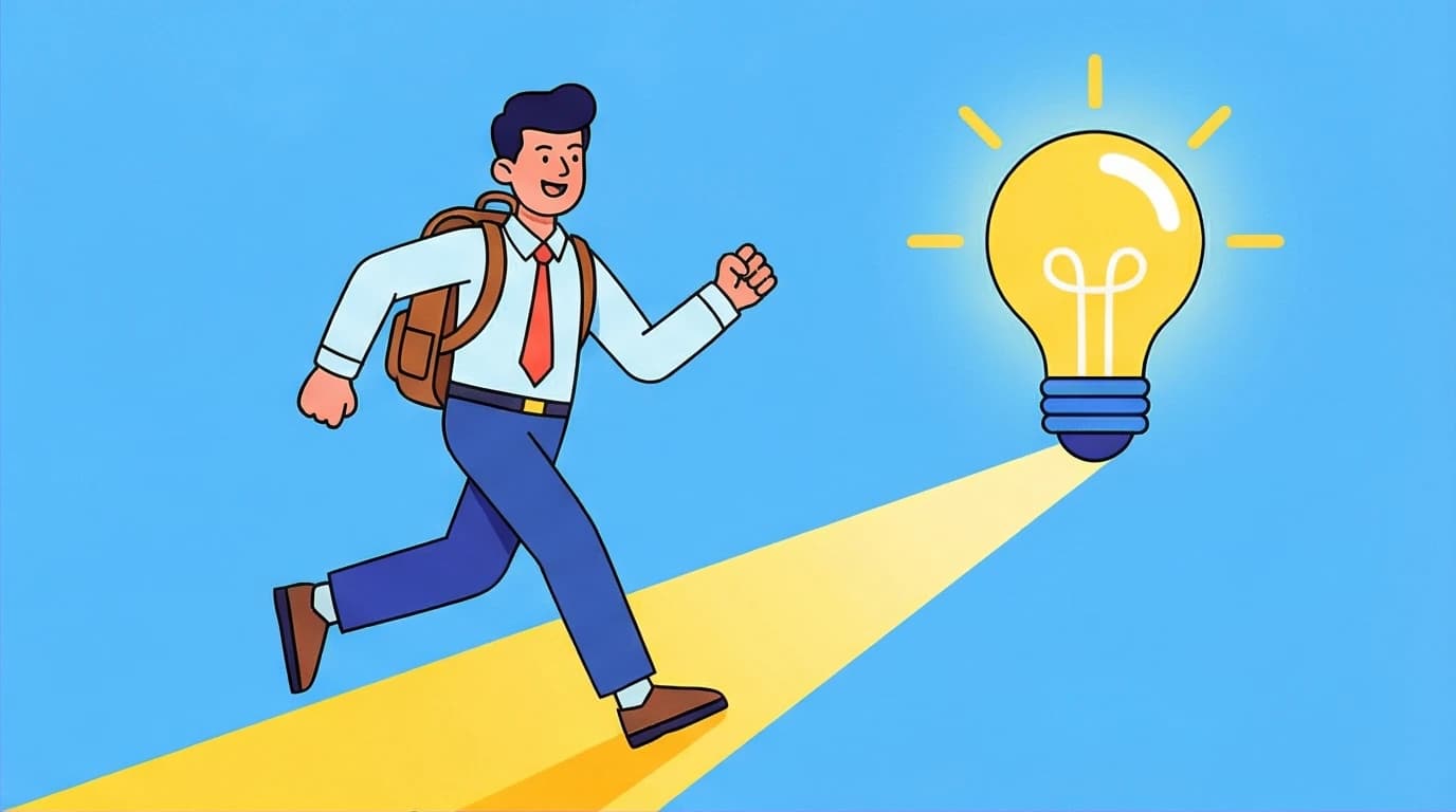 An illustration of the core microlearning principle: a single, clear path to one learning objective for effective, bite-sized corporate training.