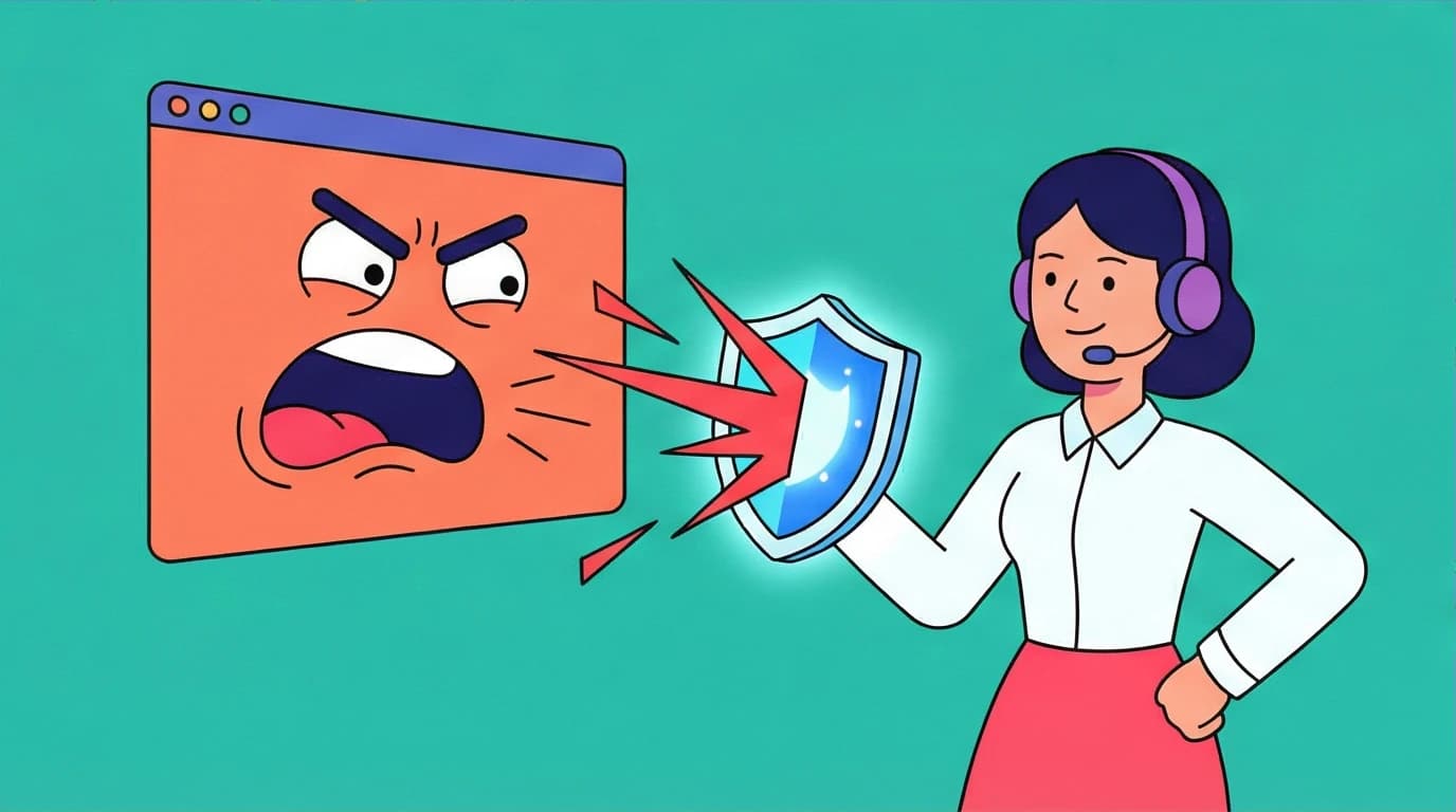 An employee practices de-escalation in an interactive video, a microlearning example that provides a safe space for corporate training on soft skills.