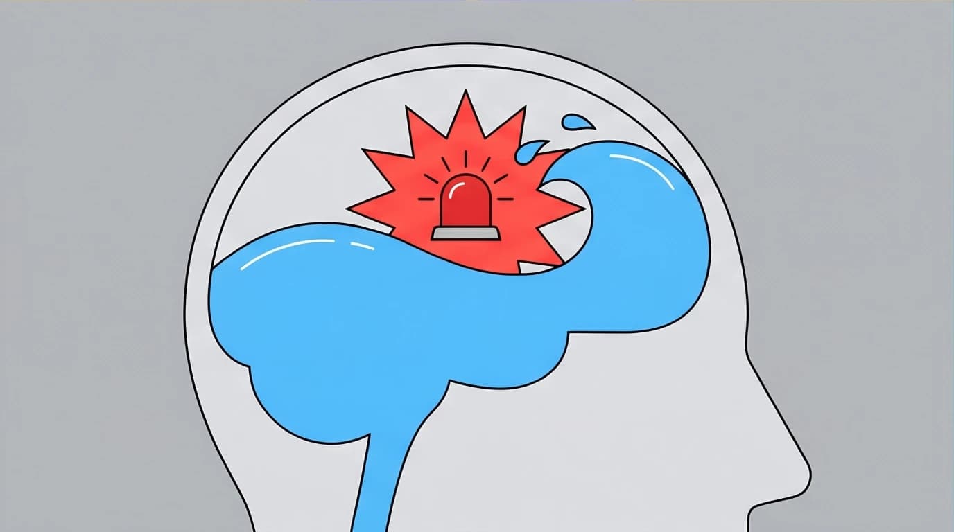 A conceptual illustration showing how Mindful Self-Compassion calms the brain's threat system to reduce anxiety and stress, promoting psychological well-being.