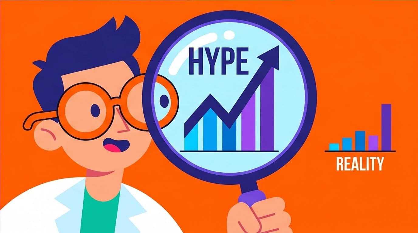 An illustration depicting the Carol Dweck Mindset controversy, showing a hyped scientific finding shrinking after a replication study.