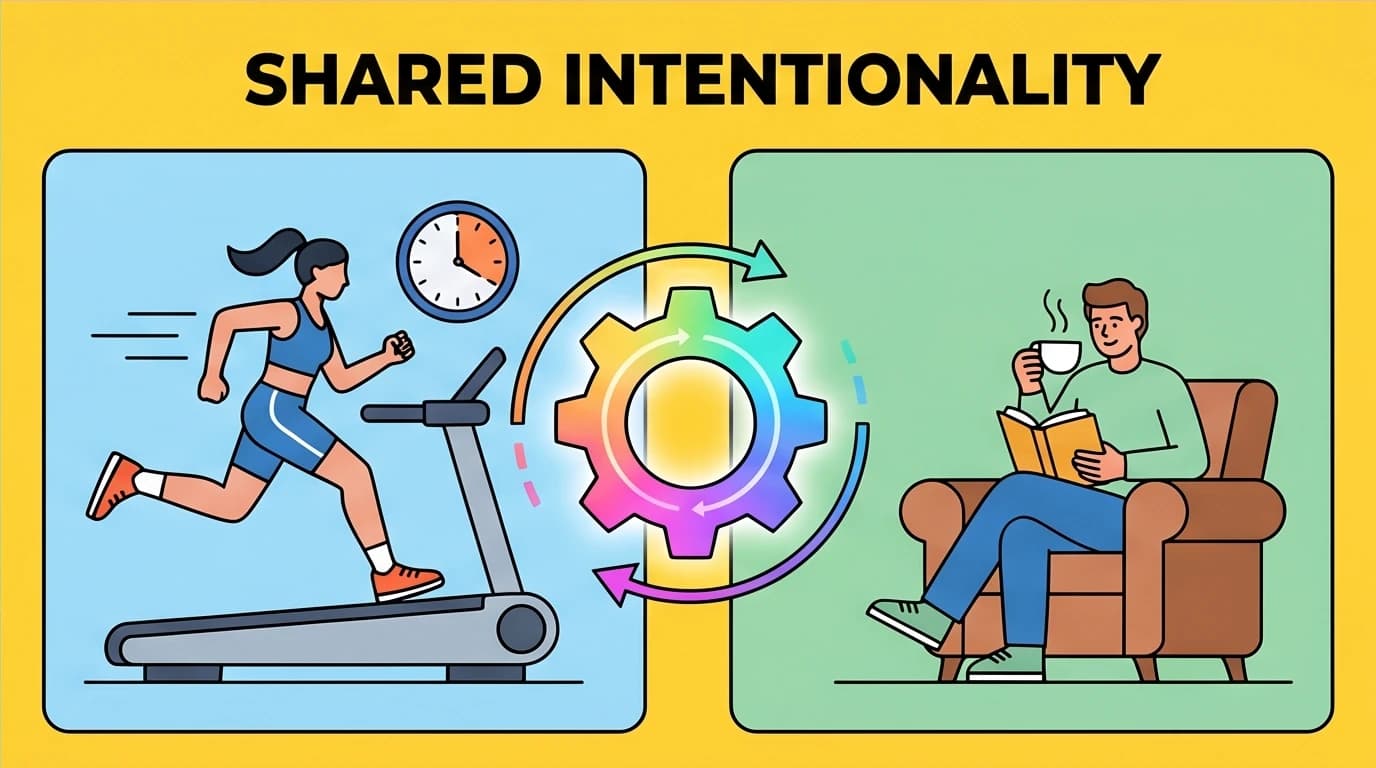 A split image contrasting two CEO morning habits, one intense and one relaxed, both driven by the same core principle of intentionality for success.